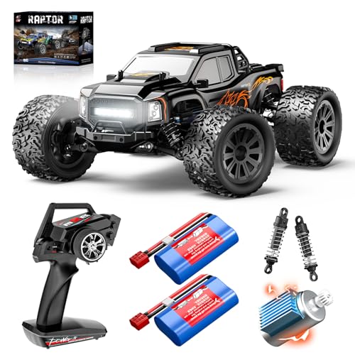 Cirmine RC Auto 1:16 Maßstab 4WD Offroad Monstertruck ferngesteuert, 36KM/H schnelles Auto für Erwachsene & Jungen mit wasserdichtem ESC, 2X 7.4V Akkus, RC Truck Geschenk Wltoys NO.164018