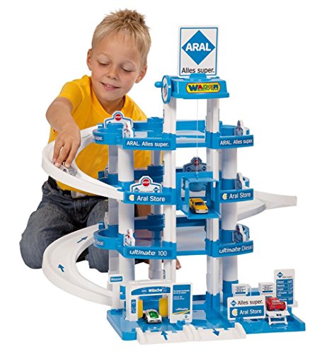 Wader Polesie ARAL Parkgarage mit 4 Ebenen, geeignet ab 3 Jahren I Inklusive 3 Autos I Waschanlage & Lift I Spielspaß & Lernwert