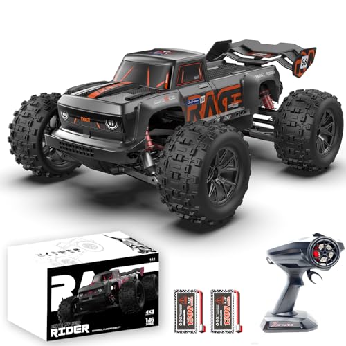 dexinco Ferngesteuertes Auto, 1:16 RC Auto, 40 km/h Hochgeschwindigkeits Ferngesteuerter Monster-Truck, 4WD All Terrain Wasserdicht RTR RC Buggy, RC Crawler mit 2 Akku, Geländegängig Spielzeug LKW