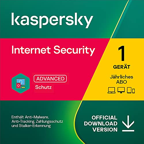 Kaspersky Internet Security 2023 | 1 Gerät | Jährliches Abo | Windows/Mac/Android | Aktivierungscode per Email