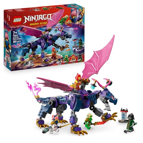 LEGO NINJAGO Rontu der Meisterdrache -Bewegliche Drachen-Figur mit Shootern - 4 Minifiguren, inkl. Lloyd, Sora & Wyldfyre - Ninja-Spielzeug für Kinder - Geschenk für Jungen ab 7 Jahren - 71842