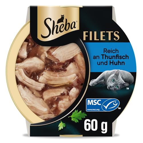 SHEBA Filets Katzennassfutter Huhn & Thunfisch 16 x 60g (16er-Pack)