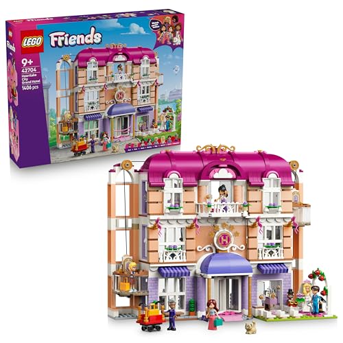 LEGO Friends Das Grandhotel von Heartlake City - Miniatur Modell mit 6 Minifiguren, 2 Tierfiguren & Zubehör - Kinderzimmer Deko - Geschenkidee für Mädchen ab 9 Jahren - 42704