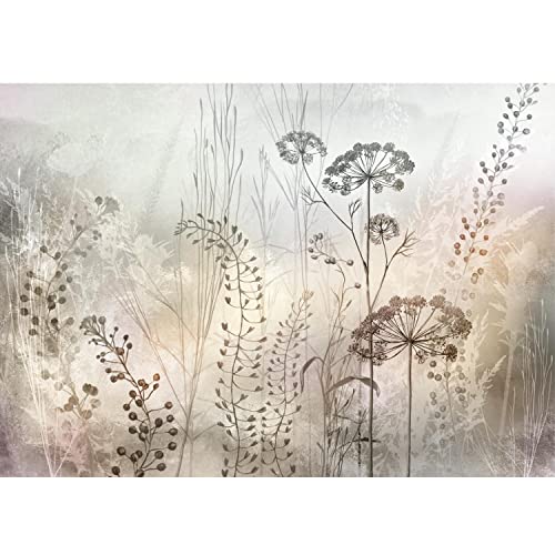 Runa Art Fototapete Blumenwiese 352 x 250 cm Vlies Tapeten XXL Moderne Wandtapete Wohnzimmer Schlafzimmer Beige 9558011a