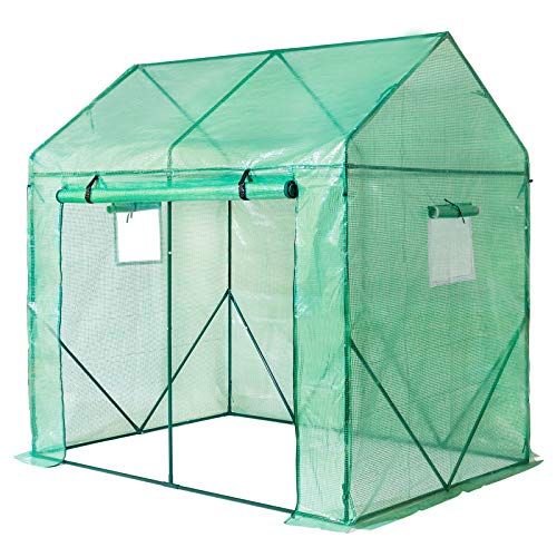 Yorbay Foliengewächshaus 200x140x200 cm mit Belüftungsfenster – Robustes Gewächshaus mit Frostschutz, wasserdicht & uv-beständig – Ganzjähriger Tomaten- & Pflanzenschutz für Garten und Terrasse
