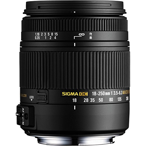 Sigma 18-250 mm F3,5-6,3 DC Macro OS HSM Objektiv (62 mm Filtergewinde, für Canon Objektivbajonett)