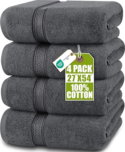 Utopia Towels 4er-Pack Badetücher Set, 69 x 137 cm, Grau