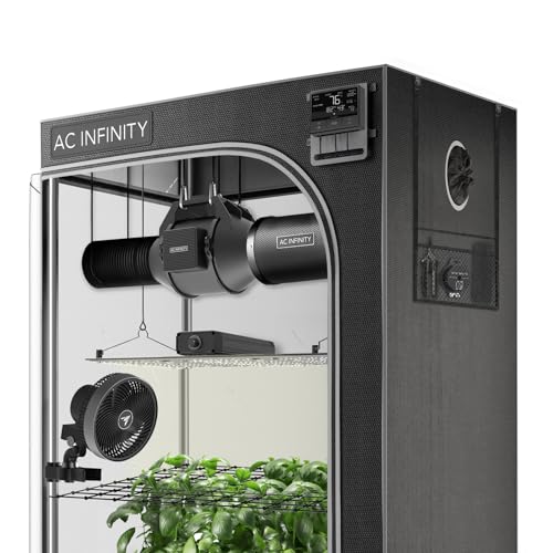 AC Infinity Advance Grow Zelt-System 60 x 120 x180 cm – 2-Pflanzen-Growset mit WLAN-Steuerung, automatisierter Belüftung und Vollspektrum Samsung LM301H LED Grow Light, 2000D Mylar-Zelt