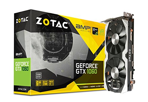 ZOTAC GeForce GTX 1060 AMP! Grafikkarte (NVIDIA GTX 1060, 6GB GDDR5, 192bit, Base-Takt 1556 MHz, Boost-Takt 1771 MHz, 8 GHz)