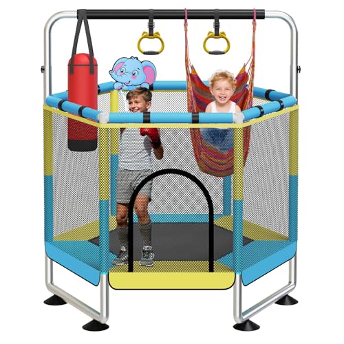 150cm Kinder Trampolin Outdoor/Indoor, 200 kg mit Sicherheitsnetz