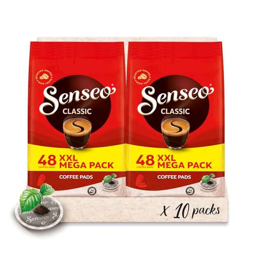 Senseo Pads Classic, Megapack XXL, 480 Getränke, 10 x 48 Kaffeepads, Mittlere Röstung
