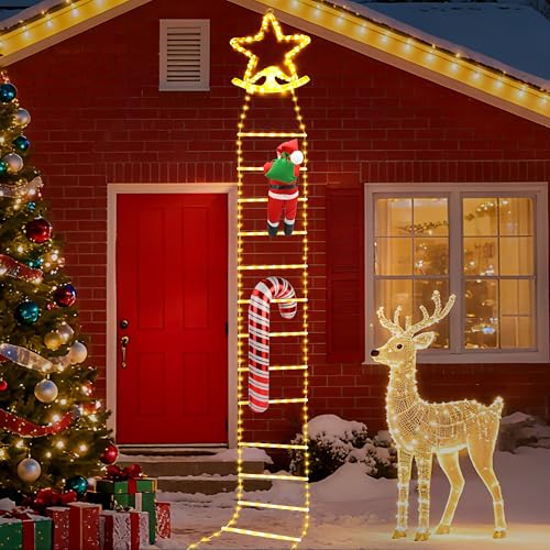 MOMOSTAR 3.5M Weihnachtsbeleuchtung Außen Innen Weihnachtsdeko Batteriebetrieben, IP44 Wasserdichtigkeit und 390 LED-Lichtquellen Weihnachtsbeleuchtung Outdoor, 8 Beleuchtungsmodi Lichterkette Außen