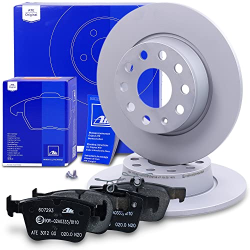 ATE Bremsenset Hinterachse inkl. Bremsscheiben hinten Ø 272 mm voll und Bremsbeläge hinten Kompatibel mit AUDI A3, Q2, TT, SEAT ATECA, LEON ST, SKODA KAROQ, VW GOLF 7, TOURAN, T-ROC