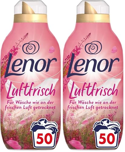 Lenor Luftfrisch Weichspüler Wildblumenfeld 50 Waschladungen, Für Wäsche Wie An Der Frischen Luft Getrocknet (Packung mit 2)