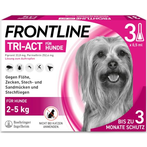 FRONTLINE TRI-ACT Hund XS gegen Zecken, Flöhe & Mücken (2 bis 5 kg)