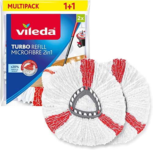Vileda Turbo 2in1 Wischmopp Ersatzköpfe, Mikrofaser, 2 Stück