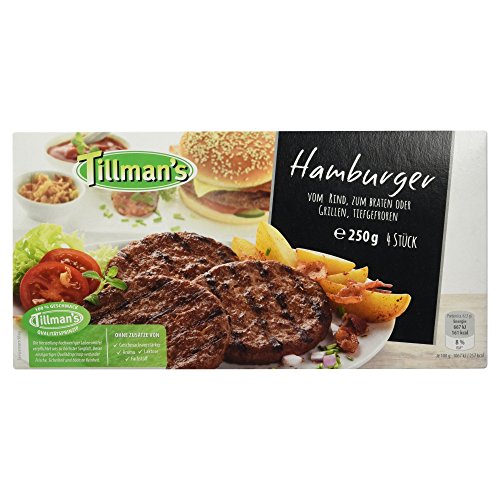 Tillman`s Hamburger vom Rind, 4 Stück, 250g (Tiefgefroren)