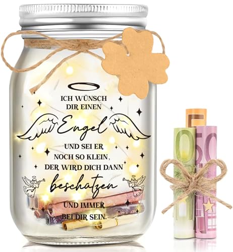 Hiipeefeel Taufgeschenke Geldgeschenk für Mädchen Junge, LED Flaschenlicht