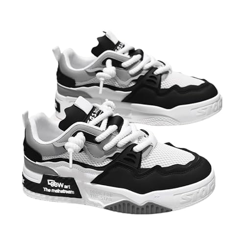 JXpxbao Retro Sneaker Herren Schuhe Skateboardschuhe Laufschuhe Turnschuhe Mit Luftpolster Walkingschuhe Skateboardschuhe Sportschuhe (Weiß Schwarz,46)