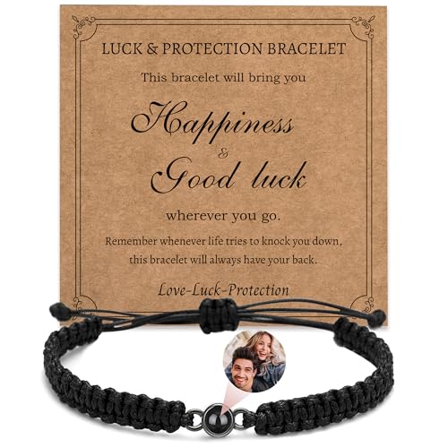 Easycosy Personalisiertes Projektions Armband mit Foto Bild im Stein Herren