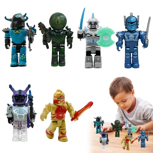 Robl0x Action Figuren Set, 6 Stück Robl0x Miniaturfiguren, Robl0x Figuren, Cartoon Roblx Action Figuren, Robl0x Spielzeugfiguren, Actionfiguren Robl0x Geburtstag Deko, Robl0x Tortendeko für Kinder