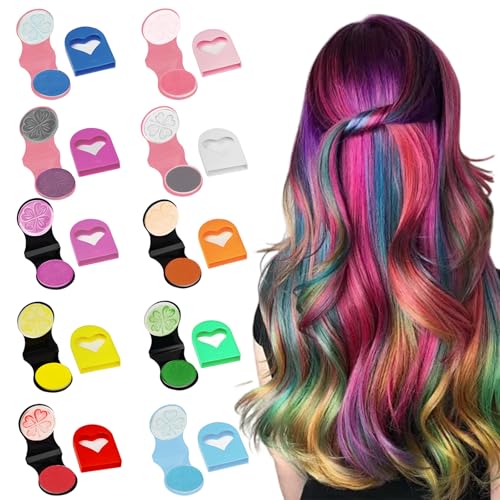 10-Farben Haarkreide für Mädchen Set,DIY-Haarfarbe,Auswaschbar Farbiges Haarspray,Unterstützt das Mischen und Anpassen Mehrerer Farben Geeignet,Für Kinder,Frauen,Geburtstagsparty