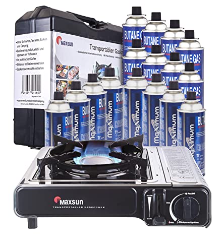 Gaskocher mit Koffer inclusive 16 Gaskartuschen