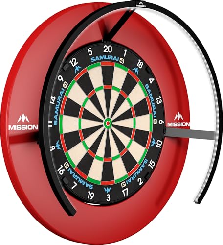 Mission Darts TOR270 Torus 270 | Dartscheibe LED Beleuchtungssystem mit Easy Access Area für uneingeschränktes Spielen, sandgestrahltes Schwarz (Sand Blasted Black, USB)