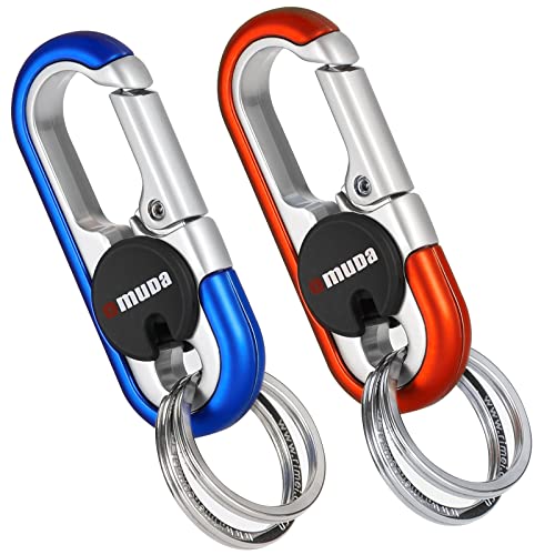 Thlevel Schlüsselanhänger Karabiner Auto Rostfreier Stahl mit Schlüsselringe für Motorrad Kfz Camping Wandern 2 Stücke