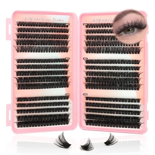 Sixstarhair Wimpern Extensions 580Pcs Cluster Lashes Volume 60D+80D+100D