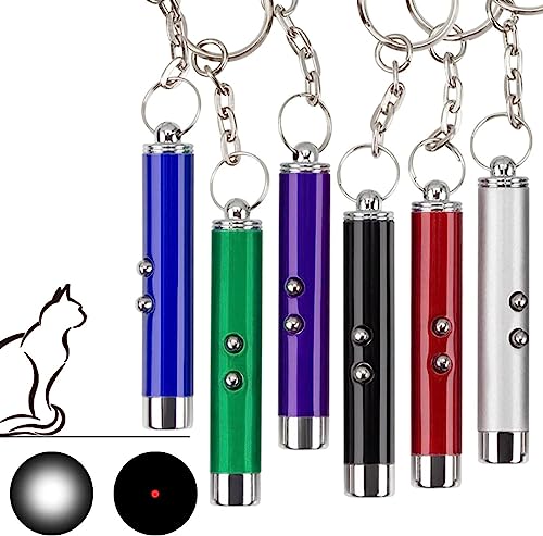 6 Stück LED Pointer Katzen Hund Spielzeug, Interaktives Fangspiel für Katzen, Taschenlampe Light Licht für Haustiere Trainingsgerät, Nachtbeleuchtung Cat Chase Toys