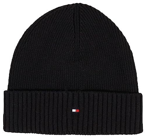 Tommy Hilfiger Herren Strickmütze Essential Wintermütze, Schwarz (Black), Onesize