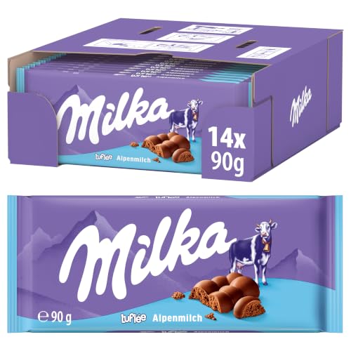 Milka Luflee Alpenmilch Tafelschokolade, 90 g (14er-Pack)
