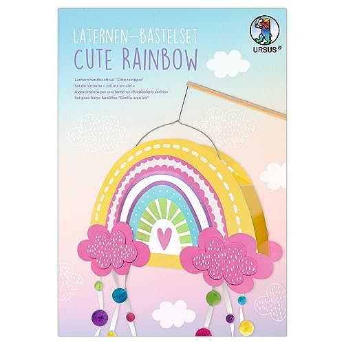 Ursus 18810099F - Laternen Bastelset, Cute Rainbow, ca. 21,8 x 31 x 10,3 cm, Mittel
