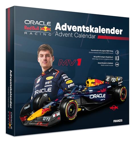 FRANZIS 67245 - Oracle Red Bull Racing Adventskalender 2025 - Modellbausatz im Maßstab 1:43, inkl. Soundmodul und 52-seitigem Begleitbuch