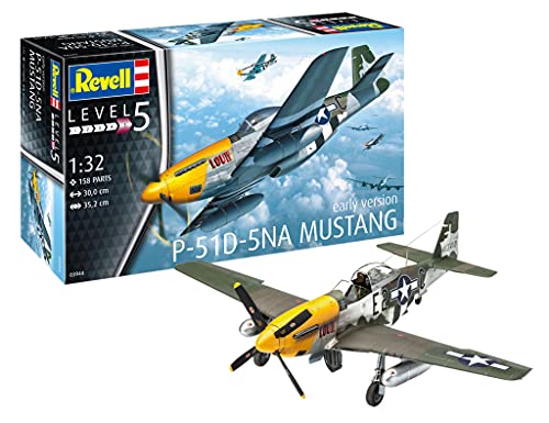 Revell REV-03944 03944-Modellbausatz Flugzeug 1:32-P-51D Mustang im Maßstab 1:32, Level 5, Orginalgetreue Nachbildung mit vielen Details