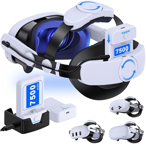 Elegamefy für Meta Quest 3/3S/Quest 2 Headstrap mit 15000mAh Akku und Ladestation - Wechselbare & Verlängerte Spielzei 8 Stunden, Verstellbares Dual-Knob