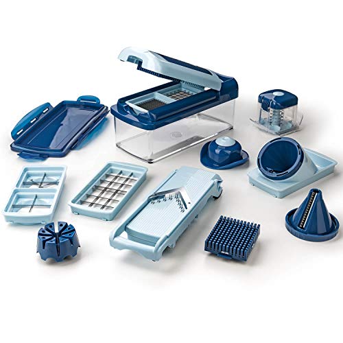 Genius Nicer Dicer Fusion Smart Set 16 Teile - Gemüseschneider & Spiralschneider zum Gemüse schneiden mit Twist, Slicer, Julietti aus TV-Werbung - Ideal als Chopper Gemüsehobel