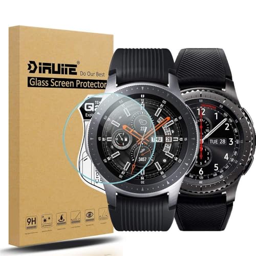 Diruite 4 Stück Displayschutz für Samsung Galaxy Watch 46mm/Gear S3 Schutzfolie,HD Glas Displayschutzfolie Intelligente Uhr