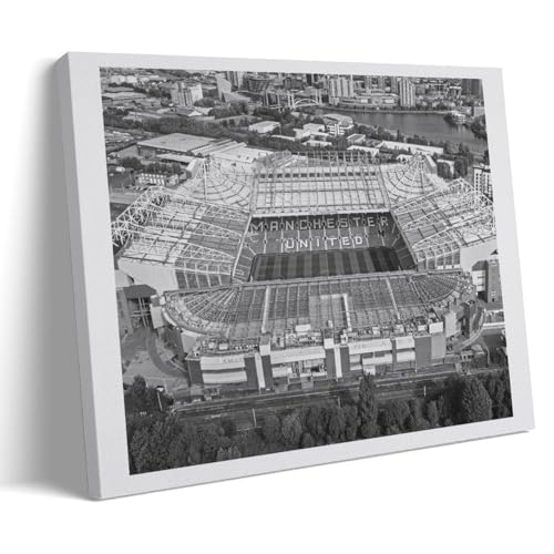 Old Trafford, Manchester United, England Stadium, FIFA, UEFA, Black And White Wall Art, Football Fan Gifts, Sports Gifts, Sports Decorations Poster Dekorative Malerei Leinwand Wandkunst Wohnzimmer Pos