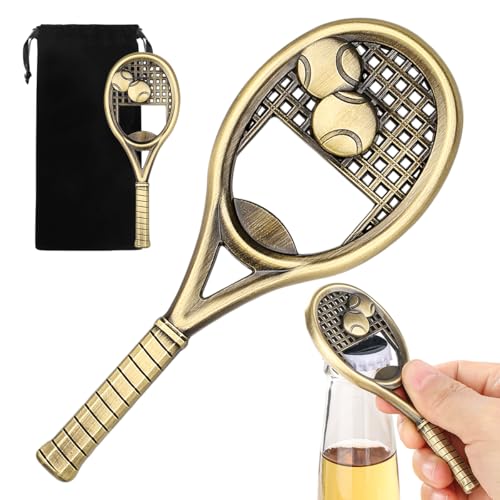 MR.BARWARE Tennis Geschenk, Tennisschläger Bier Flaschenöffner, Geschenke für Tennisspieler Männer Frauen, Vatertagsgeschenk Weihnachtsgeschenke Geburtstagsgeschenk für Papa Opa Vater, Bronze