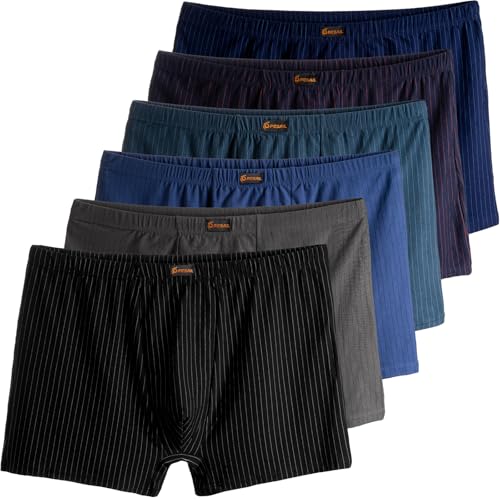 Pesail Herren Boxershorts Baumwolle, Retroshorts ohne kratzendes Etikett 9XL 4er Pack Mix 2