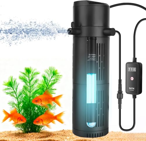 BAITAI 1200L/H Aquarienfilter mit UV-Sterilisator & Timer