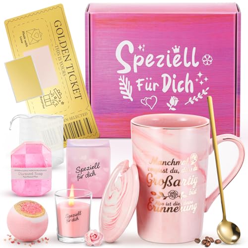 XVB Geschenke für Frauen, Geburtstagsgeschenk für Frauen, Geschenke zum Valentinstag für Sie, Jahrestag, Geschenk für Weihnachtsgeschenke, 340 ml Kaffeetassen & Becher Geschenkset