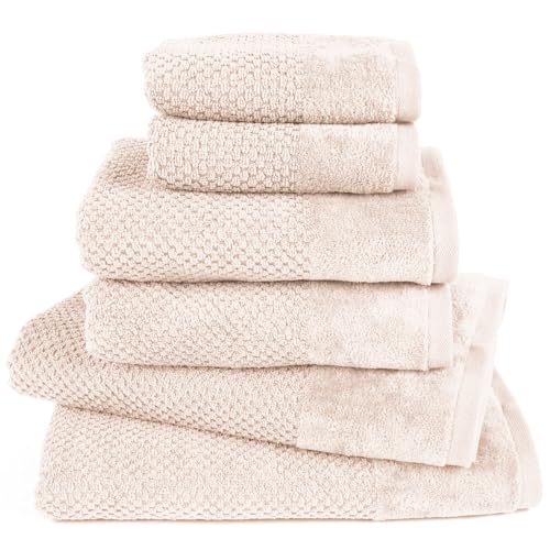 Pure Label Handtuch Set 6tlg 2xDusch 2xHand 2xGäste Creme