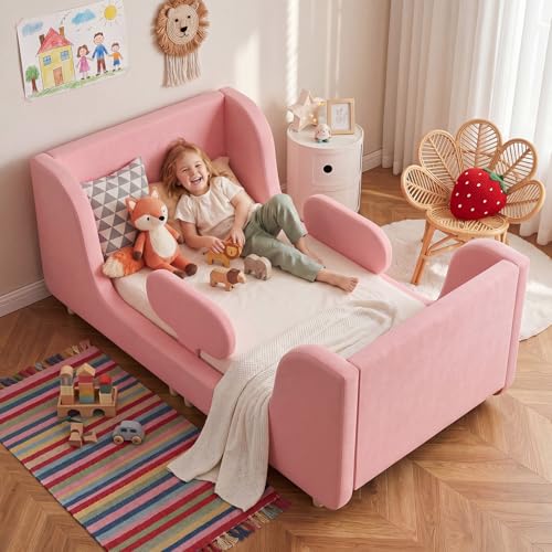 Meulbaty Rosa Süß 70x140cm Kinderbett, Matratze Nicht Enthalten