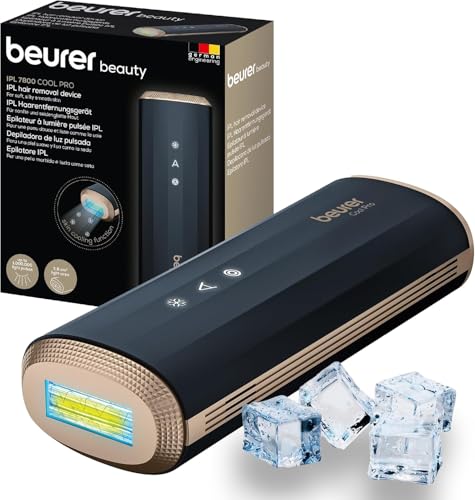 Beurer IPL 7800 COOL PRO Haarentfernungsgerät mit Kühlungstechnologie, 5 Intensitätsstufen, bis zu 1 Mio. Lichtimpulse, für Arme, Beine, Gesicht, Bikinizone und Achselhöhlen, für Männer und Frauen