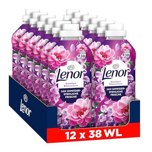 Lenor Weichspüler 12x38 Waschladungen, Amethyst Blütentraum 24H Unwiderstehliche Frische
