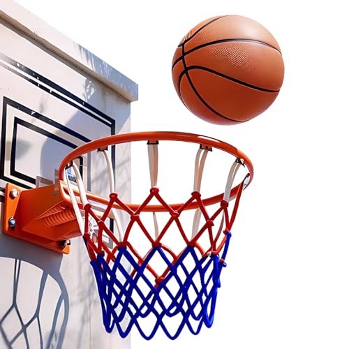 Strapazierfähiger Basketballkorb für Erwachsene, Standardgröße, 45,7 cm, Tor, wandmontierter Basketball-Rand, Doppelfeder-Basketballkorb, Rand und komplettes Installationsset (orange)
