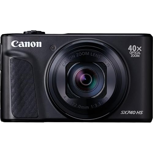Canon PowerShot SX740 HS Lite Edition Digitalkamera (20,3 MP, 40-Fach optischer Zoom, 7,5cm (3 Zoll) Display, DIGIC 8, 4K Ultra HD, HDMI, WLAN, Bluetooth, Blendenautomatik, Zeitautomatik), Schwarz
